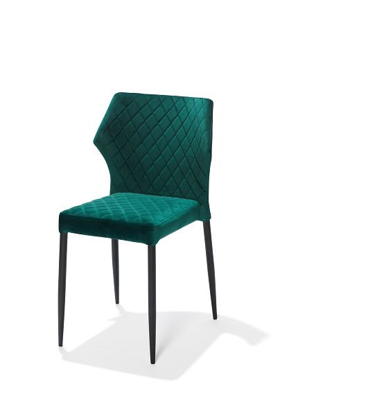 Stohovacia stolička VEBA Louis zelená, čalúnená velúrom, protipožiarna, 49x57,5x81,5cm (ŠxHxV), 52002