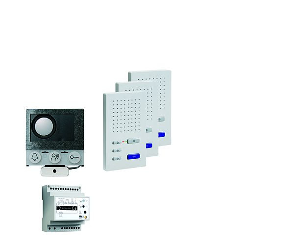 Inštalácia TCS audio:pack pre 3 bytové jednotky, so vstavaným reproduktorom ASI12000 + 3x handsfree reproduktor ISW3030 + ovládacie zariadenie BVS20, PAIF030/004