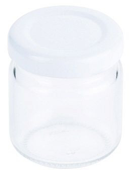 Contacto zaváraninový pohár 50 ml s bielym vrchnákom, vo vaničke, 8 ks, 2740/050