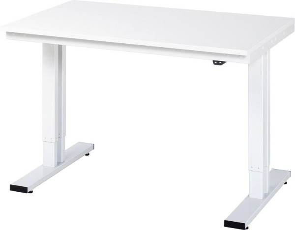 Pracovný stôl RAU série adlatus 300 (elektricky výškovo nastaviteľný), melamínová doska, 1250x720-1120x800 mm, 08-WT-125-080-M