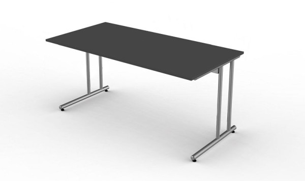 Písací stôl Kerkmann s C-nožným rámom, Start Up, Š 1600 mm x H 800 mm x V 750 mm, farba: antracit, 11435013