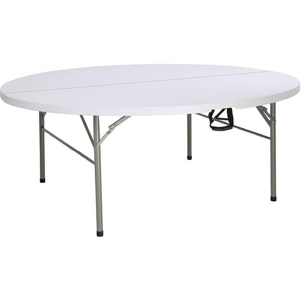 Bolero okrúhly rozkladací stôl biely 183cm, HC270