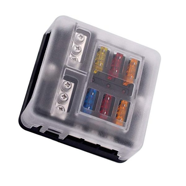 Offgridtec 6-násobný držiak poistky pre nožovú poistku vozidla s LED displejom, 8-01-012826