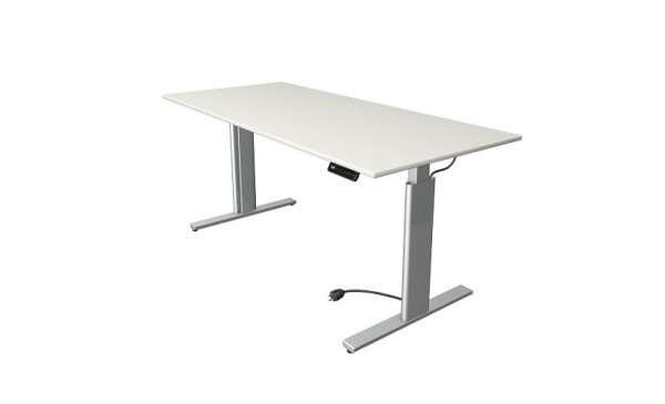 Kerkmann Move 3 sed/stojací stôl strieborný, Š 1800 x H 800 mm, elektricky výškovo nastaviteľný od 720-1200 mm, biely, 10233010