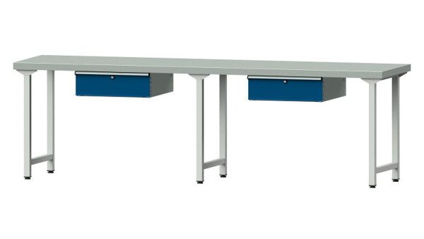 Pracovné lavice ANKE pracovný stôl, model 93, 2800 x 700 x 850 mm, RAL 7035/5010, ZBP 50 mm, 400.430