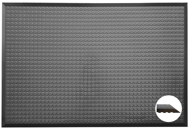 Ergomat Infinity Deluxe Black ESD čistá miestnosť + protiúnavová podložka, dĺžka 60 cm, šírka 60 cm, IND6060-BK-ESD