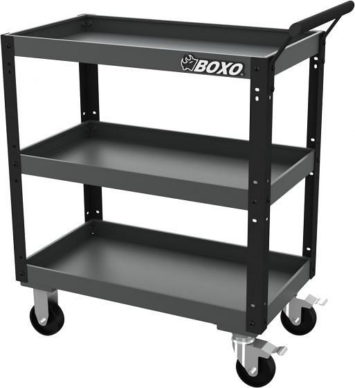 Boxo servisný dielenský vozík, robustné prevedenie, čierno-sivý, BSD-283000-BG