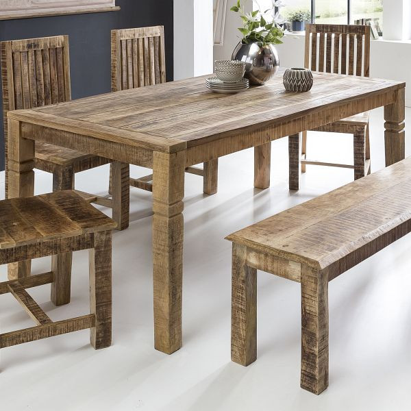 Wohnling jedálenský stôl hnedý 120 x 76 x 70 cm masívne mangovníkové drevo pre 4-6 osôb, WL5.078