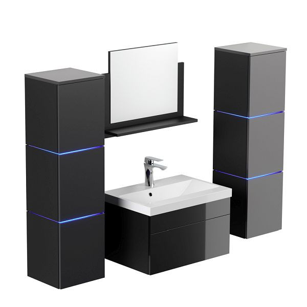 Kúpeľňový nábytok HOME DELUXE WANGEROOGE - XL čierny, 10343