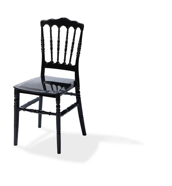 Stohovacia stolička VEBA Napoleon čierna, polypropylén, 41x43x89,5cm (ŠxHxV), nerozbitná, 50400BL