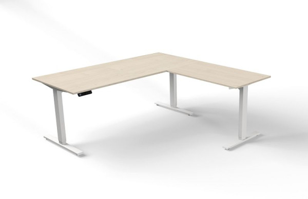 Sedací/stojací stôl Kerkmann Š 1800 x H 800 mm s prídavnými prvkami, elektricky výškovo nastaviteľný od 720-1200 mm, Move 3, farba: javor, 10382350