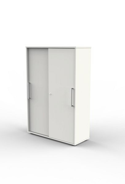 Kerkmann skriňa s posuvnými dverami, 4 úrovne šanónov, tvar 4, Š 1000 x H 400 x V 1470 mm, biela, 13449210