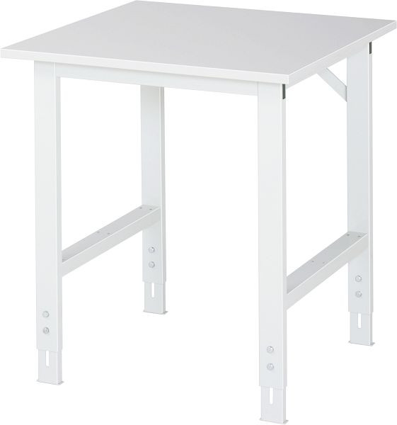 Pracovný stôl série RAU Tom (6030) - výškovo nastaviteľný, melamínová doska, 750x760-1080x800 mm, 06-625M80-07.12