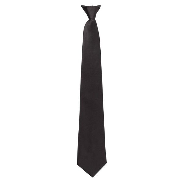 Whites Chefs Clothing Čierna kravata s klipom, A724