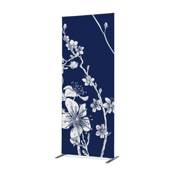 Showdown Displays Textilná dekorácia na prepážku miestnosti 85-200 Abstrakt Japonský čerešňový kvet modrý, ZBSLIM085-200-DSI8