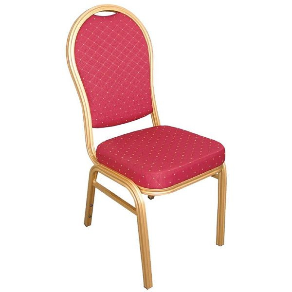 Banketové stoličky Bolero s okrúhlym operadlom červené, PU: 4 kusy, U525