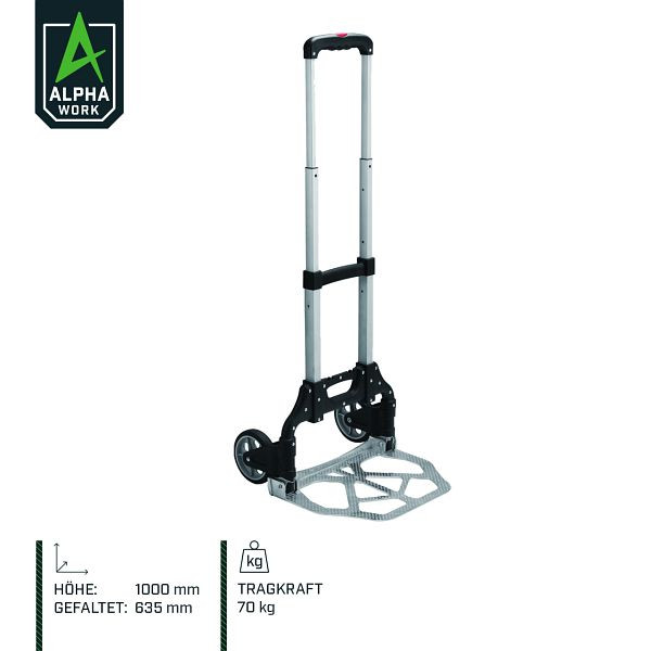 Ručný vozík Alpha Work s hliníkovou lyžicou, nosnosť 70 kg, 05901