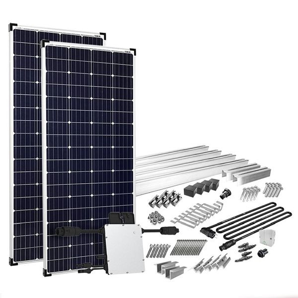 Balík montáže balkónovej elektrocentrály Offgridtec Solar-Direct 400W HM-400 Biber Schwanz Wieland spojovacia krabica 10m, 4-01-015335-006