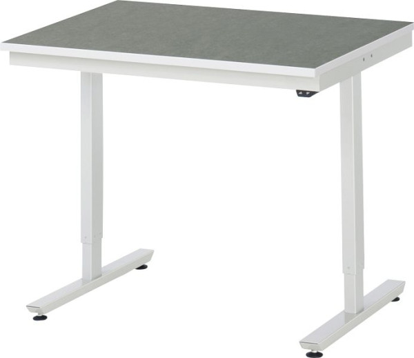 Pracovný stôl RAU série adlatus 150 (elektricky výškovo nastaviteľný), pracovná doska s linoleom/univerzálnym poťahom, 1000x720-1120x800 mm, 08-AT-100-080-L