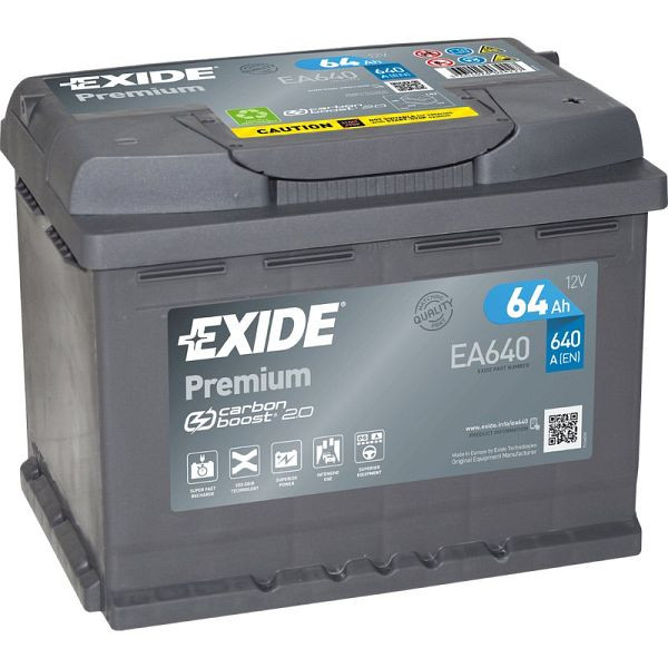 Štartovacia batéria EXIDE Premium EA 640 Pb, 101 009300 20