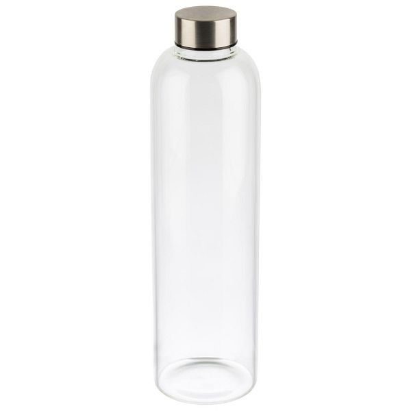 APS fľaša na pitie, 7,5 x 7,5, výška 28,5 cm, Ø 7,5 cm, 1 liter, sklo, priehľadná, 66909