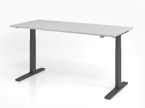 Písací stôl Hammerbacher XMKA19, 180 x 80 cm, doska šedá, hrúbka 25 mm, ABS hrubá hrana, obdĺžnikový tvar, grafit, VXMKA19/5/G