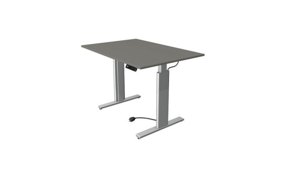 Kerkmann Move 3 sed/stojací stôl strieborný, Š 1200 x H 800 mm, elektricky výškovo nastaviteľný od 720-1200 mm, grafit, 10231812