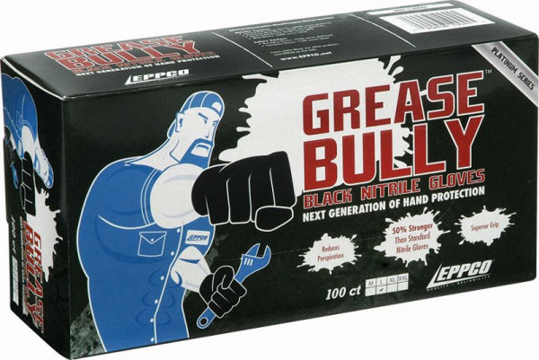 Kunzer nitrilové jednorazové rukavice čierne "GREASE BULLY" veľkosť XL, balenie 100 ks, GREASE BULLY XL