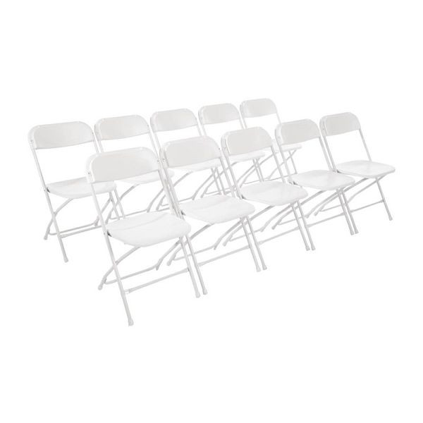 Ľahké skladacie stoličky Bolero biele, PU: 10 kusov, GD387