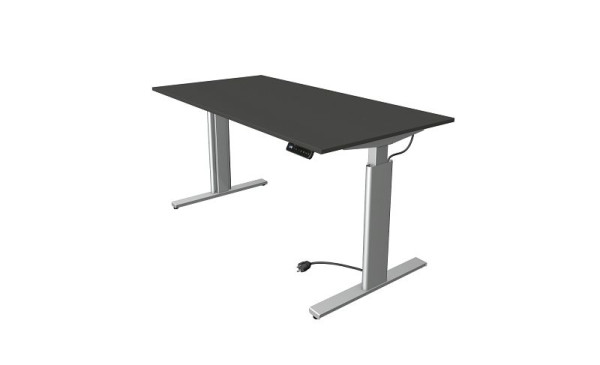 Kerkmann Move 3 sed/stojací stôl strieborný, Š 1600 x H 800 mm, elektricky výškovo nastaviteľný od 720-1200 mm, antracit, 10232913
