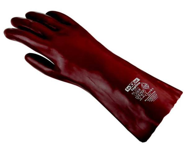 teXXor rukavice na ochranu proti chemikáliám "PVC ČERVENÁ HNEDÁ", veľkosť: 10, balenie: 60 párov, 2112-10
