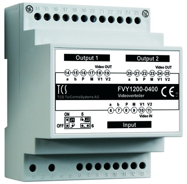 TCS video distribútor na delenie video prameňov, 2-cestný, DIN lišta 4 HP, FVY1200-0400