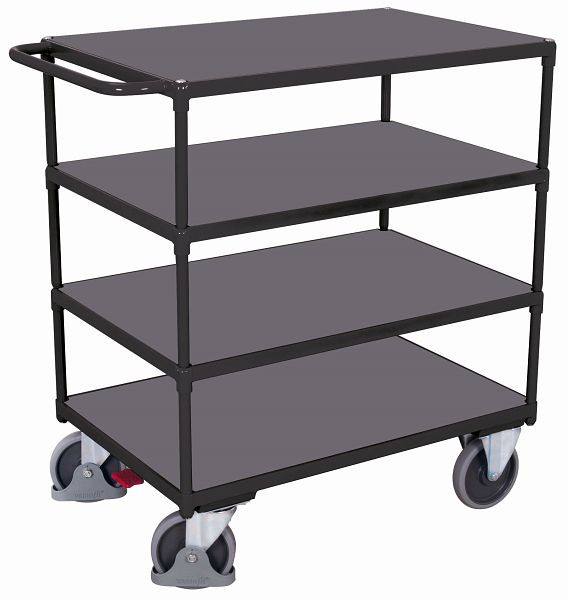 Ťažký stolový vozík VARIOfit so 4 ložnými plochami, vonkajšie rozmery: 1 190 x 700 x 1 235 mm (ŠxHxV), sw-700.700/AG