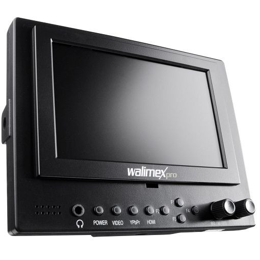 Walimex pro LCD monitor Cineast I 12,7 cm 5 palcový video DSLR Full HD, slnečná clona, držiak batérie, napájací zdroj, batéria, 18682