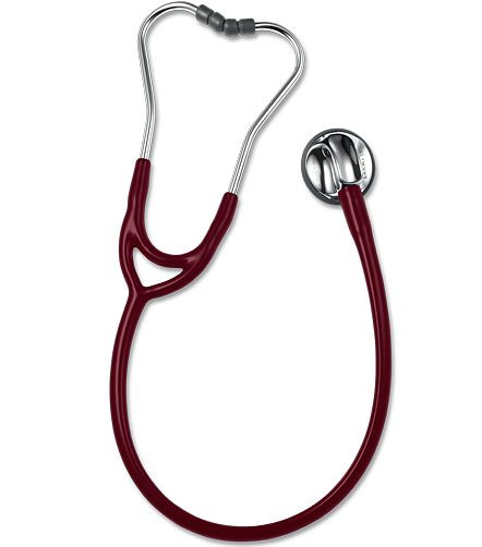 ERKA stetoskop pre dospelých s mäkkými ušnými nástavcami, membránová strana (dual membrána), dvojkanálový tubus SENSITIVE, farba: bordová, 525.00060