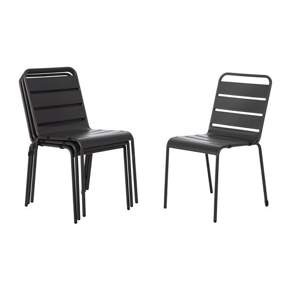 Bistro stoličky Bolero oceľovo šedé, PU: 4 kusy, CS727