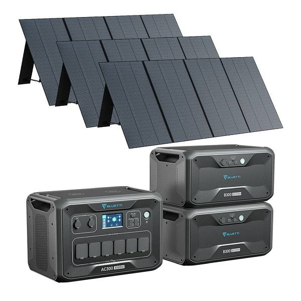 BLUETTI generátor AC300 + 2x akumulátor B300 + 3x solárne panely PV350, AC300+2xB300+3xPV350