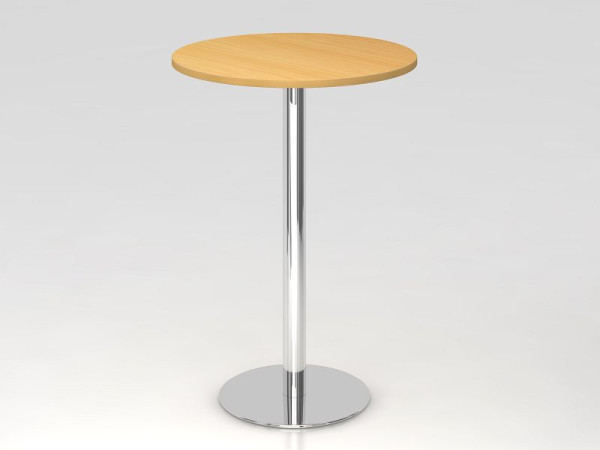 Hammerbacher barový stôl 80cm okrúhly buk/chróm, chrómovaný rám, VSTH08/6/C