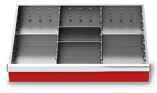 Bedrunka+Hirth kovová deliaca sada 6 kusov, R 24-16, výška panelu 75 mm, rozmery v mm (ŠxHxV): 600 x 400 x 75, 168-145-75
