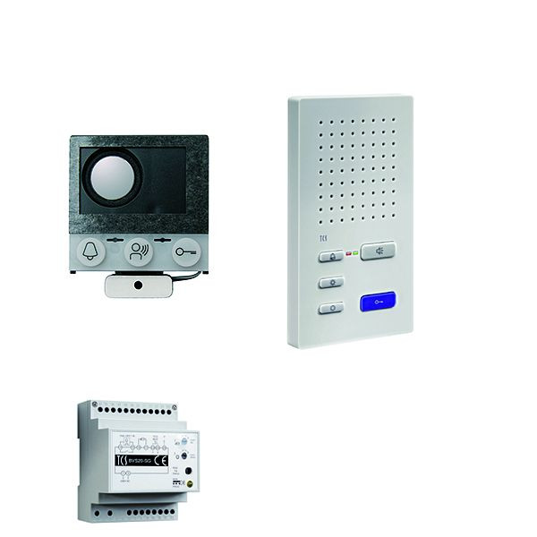 Inštalácia TCS audio:pack pre 1 bytovú jednotku, so vstavaným reproduktorom ASI12000 + 3x handsfree reproduktor ISW3030 + riadiaca jednotka BVS20, PAIF010/004