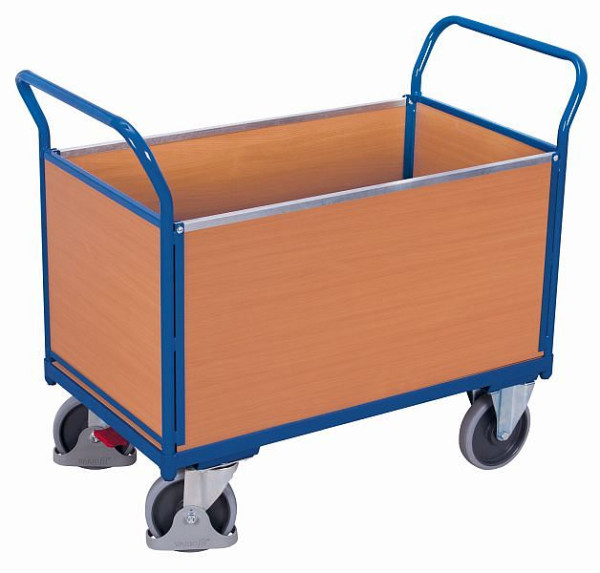 Štvorstenový vozík VARIOfit s drevom, vonkajšie rozmery: 1 390 x 800 x 1 015 mm (ŠxHxV), sw-800.400