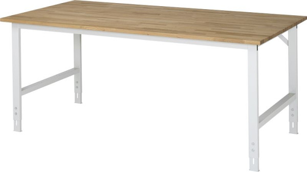 RAU pracovný stôl Tom séria (6030) - výškovo nastaviteľný, doska z masívneho buku, 2000x760-1080x1000 mm, 06-625B10-20.12