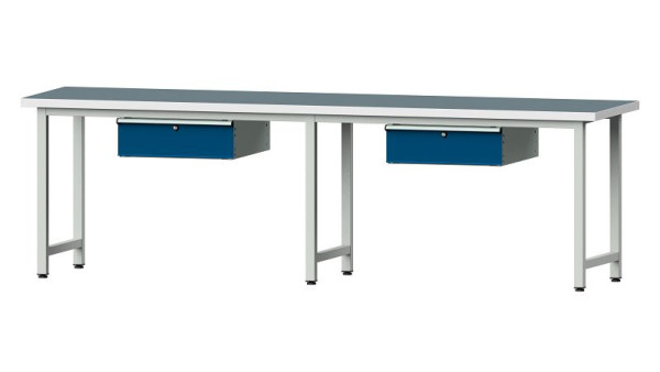 Pracovné lavice ANKE pracovný stôl, model 93, 2800 x 700 x 840 mm, RAL 7035/5010, UBP 40 mm, 400.424