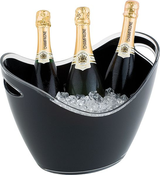 Chladnička na víno/šampanské APS, 35 x 27 cm, výška: 25,5 cm, MS, čierna, 6 litrov, s 2 bočnými otvormi, vhodná na viacero fliaš, 36054