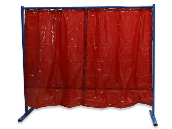 ELMAG zváračská ochranná stena, 1-dielna, s fóliovým závesom, červená, DIN EN 1598, šírka: 2,1 m, výška: 1,83 m, svetlá výška: 165 mm, 57253