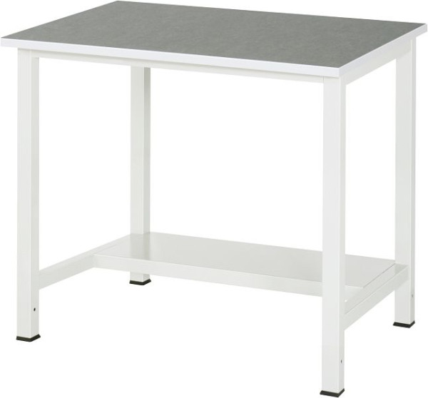 Pracovný stôl RAU séria 900, Š1000xH800xV825mm, vrchná doska s poťahom univerzál/linoleum, s policou dole, hĺbka 320 mm, 03-900-3-L25-10.12