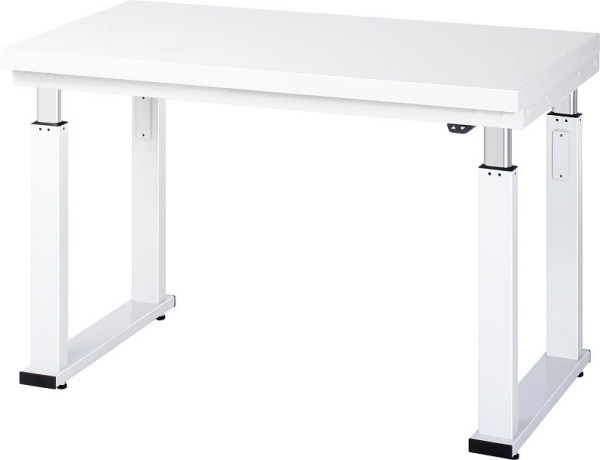 Pracovný stôl RAU série adlatus 600 (elektricky výškovo nastaviteľný), pracovná doska s tvrdým laminátovým poťahom, 1250x740-1140x700 mm, 08-WB-125-070-H