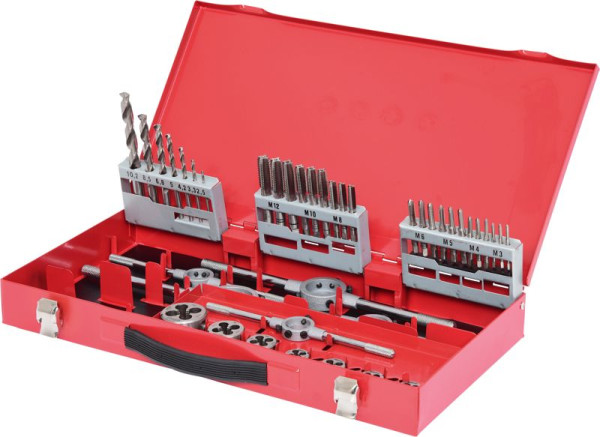 KS Tools Súprava nástrojov na rezanie závitov HSS, 44 kusov, 331.0644