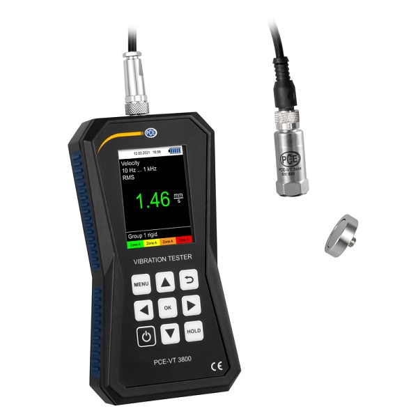 Prístroj na meranie vibrácií PCE Instruments s dataloggerom a bez funkcie FFT, PCE-VT 3800