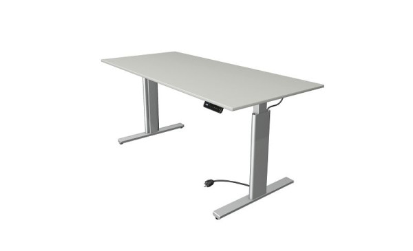 Kerkmann Move 3 sed/stojací stôl strieborný, Š 1800 x H 800 mm, elektricky výškovo nastaviteľný od 720-1200 mm, svetlosivý, 10233111